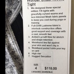 Wunder Under 7/8th high waist Lux size4